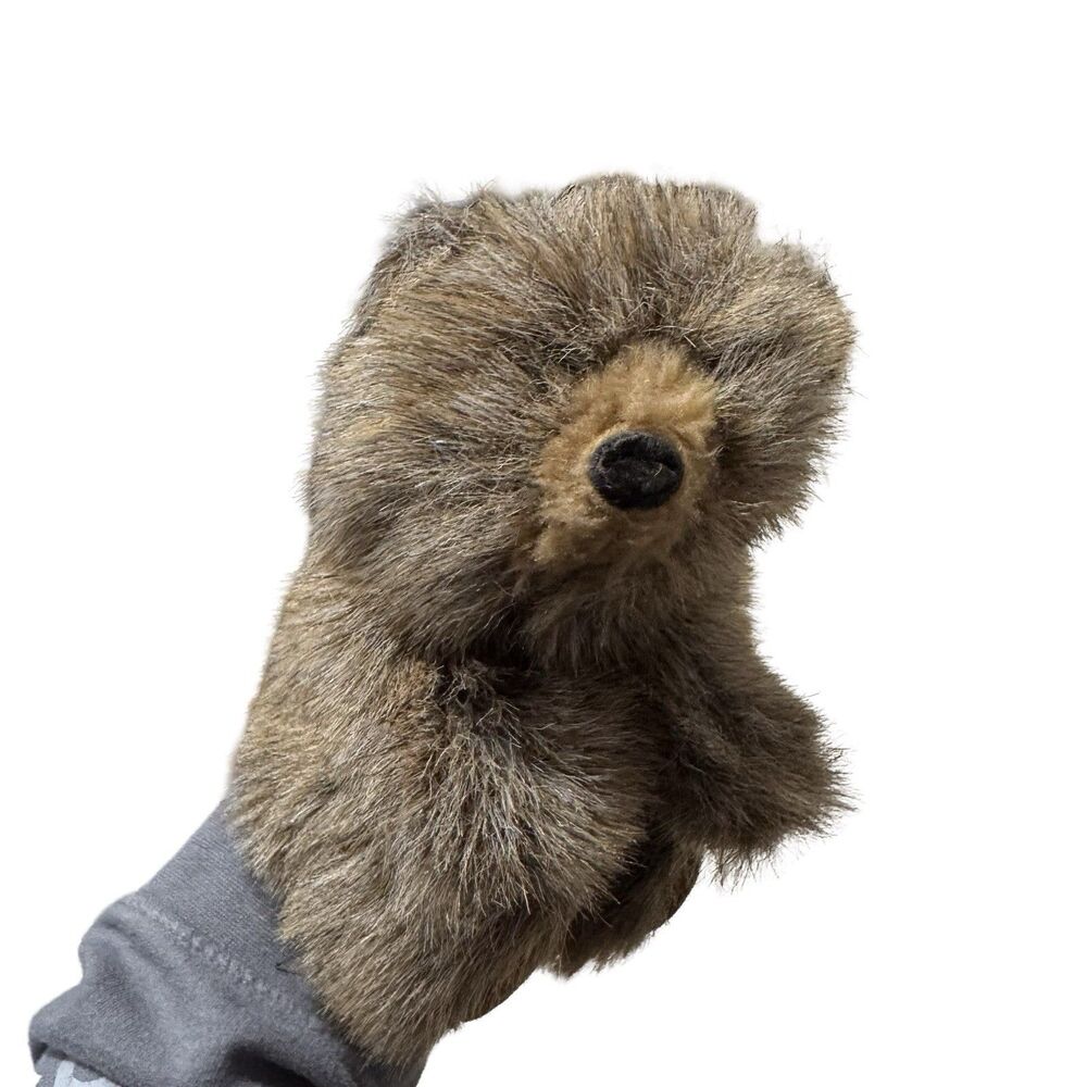 Folkmanis Furry Folk Puppets Plush Grizzly Bear Full Body Hand Puppet